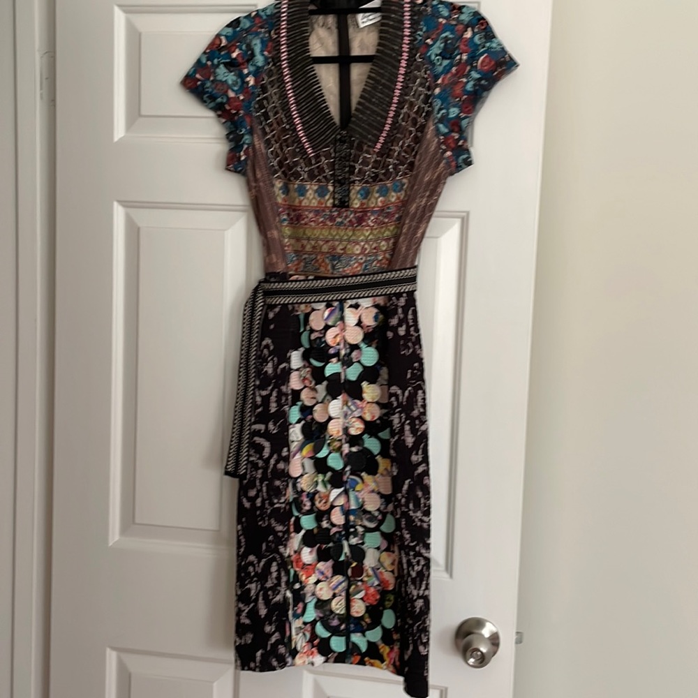 Stunning Anthropologie eclectic gown, hit below knees, size 6